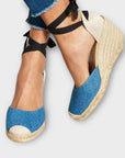 Mint Velvet Denim Espadrille Tie Wedges - 6/39