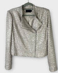 Mint Velvet Sequin Embellished Biker Jacket - 10/12