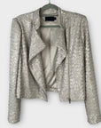 Mint Velvet Sequin Embellished Biker Jacket - 10/12