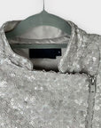 Mint Velvet Sequin Embellished Biker Jacket - 10/12
