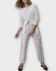 Mint Velvet Snake Print Straight Jeans - 14 (Short)