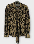 Mint Velvet Tie Neck Shimmery Blouse - 8 (XS)