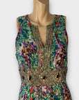 Monsoon Silk Embellished Maxi Dress - 16