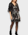 Monsoon Carmen Sequin Embellished Camo Dress - 14 (M)