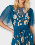Monsoon Embroidered Floral Midi Dress - 8