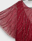 Monsoon Florence Embellished Flutter Sleeve Maxi Dress - 22