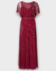 Monsoon Florence Embellished Flutter Sleeve Maxi Dress - 22