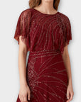 Monsoon Florence Embellished Flutter Sleeve Maxi Dress - 22