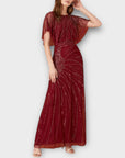 Monsoon Florence Embellished Flutter Sleeve Maxi Dress - 22