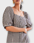 Monsoon Gingham Button Through Cotton Midi Dress - 16