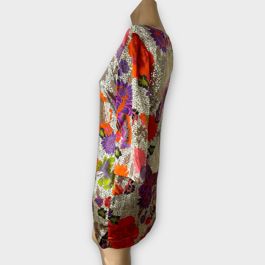 Monsoon Kai Mai Butterfly Sequin Silk Tunic Dress 8 2nd Ave Trading