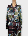 NU-Denmark Abstract Print Midi Shirt Dress - 8 (XS)