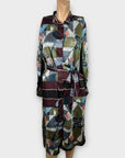 NU-Denmark Abstract Print Midi Shirt Dress - 8 (XS)