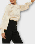 Na-Kd Drawstring Detail Satin Blouse - 12