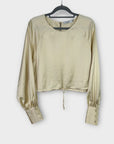 Na-Kd Drawstring Detail Satin Blouse - 12
