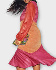 Never Fully Dressed Balloon Sleeve Shimmery Midi Dress - 18