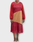 Never Fully Dressed Balloon Sleeve Shimmery Midi Dress - 18