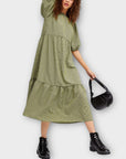 New Look Gingham Tiered Hem Midi Dress - 8 (Petite)