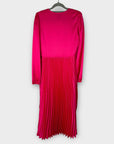 New Look Satin Ruched Pleated Belted Midi Dress - 8
