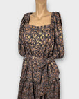 Next Metallic Puff Sleeve Midi Dress - 14