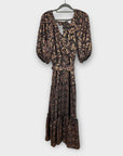 Next Metallic Puff Sleeve Midi Dress - 14