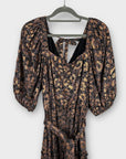 Next Metallic Puff Sleeve Midi Dress - 14