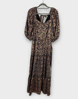 Next Metallic Puff Sleeve Midi Dress - 14
