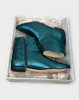 Nicki Hoyne Metallic Leather Ankle Boots - 4/37