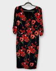 Nissa Poppy Print Dress - 14/16