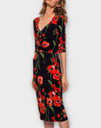 Nissa Poppy Print Dress - 14/16