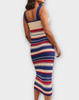 Nobody's Child Cotton Striped Knitted Bodycon Dress - M