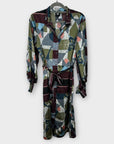 NU-Denmark Abstract Print Midi Shirt Dress - 8 (XS)