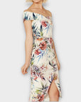 Oasis Citrus Floral Bardot Dress - 6