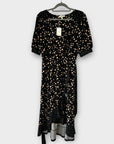 Oasis Polka Dot Midi Wrap Dress - M