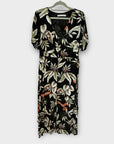 Oasis Floral Midi Wrap Dress - 10