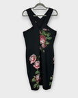 Oasis Museum Of Royal Worcester Floral Black Dress - 14
