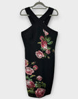 Oasis Museum Of Royal Worcester Floral Black Dress - 14
