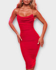 Oh Polly Ruched Bodycon Midi Dress - 8