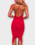 Oh Polly Ruched Bodycon Midi Dress - 8