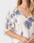 Part Two Rosalyn Linen Blend Floral Blouse - 14/16