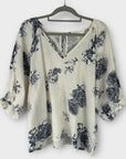 Part Two Rosalyn Linen Blend Floral Blouse - 14/16