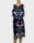 River Island Floral Embroidered Cold Shoulder Dress - 6