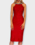 Pia Michi Open Back Beaded Dress - 10