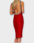 Pia Michi Open Back Beaded Dress - 10
