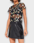 Pins & Needles Floral Embroidered Mesh Top - XS