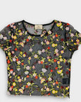 Pins & Needles Floral Embroidered Mesh Top - XS