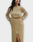Pretty Lavish Rae Cut Out Metallic Maxi Dress - 12