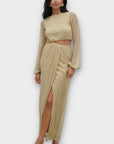 Pretty Lavish Rae Cut Out Metallic Maxi Dress - 12