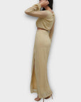 Pretty Lavish Rae Cut Out Metallic Maxi Dress - 12