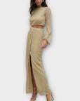 Pretty Lavish Rae Cut Out Metallic Maxi Dress - 12